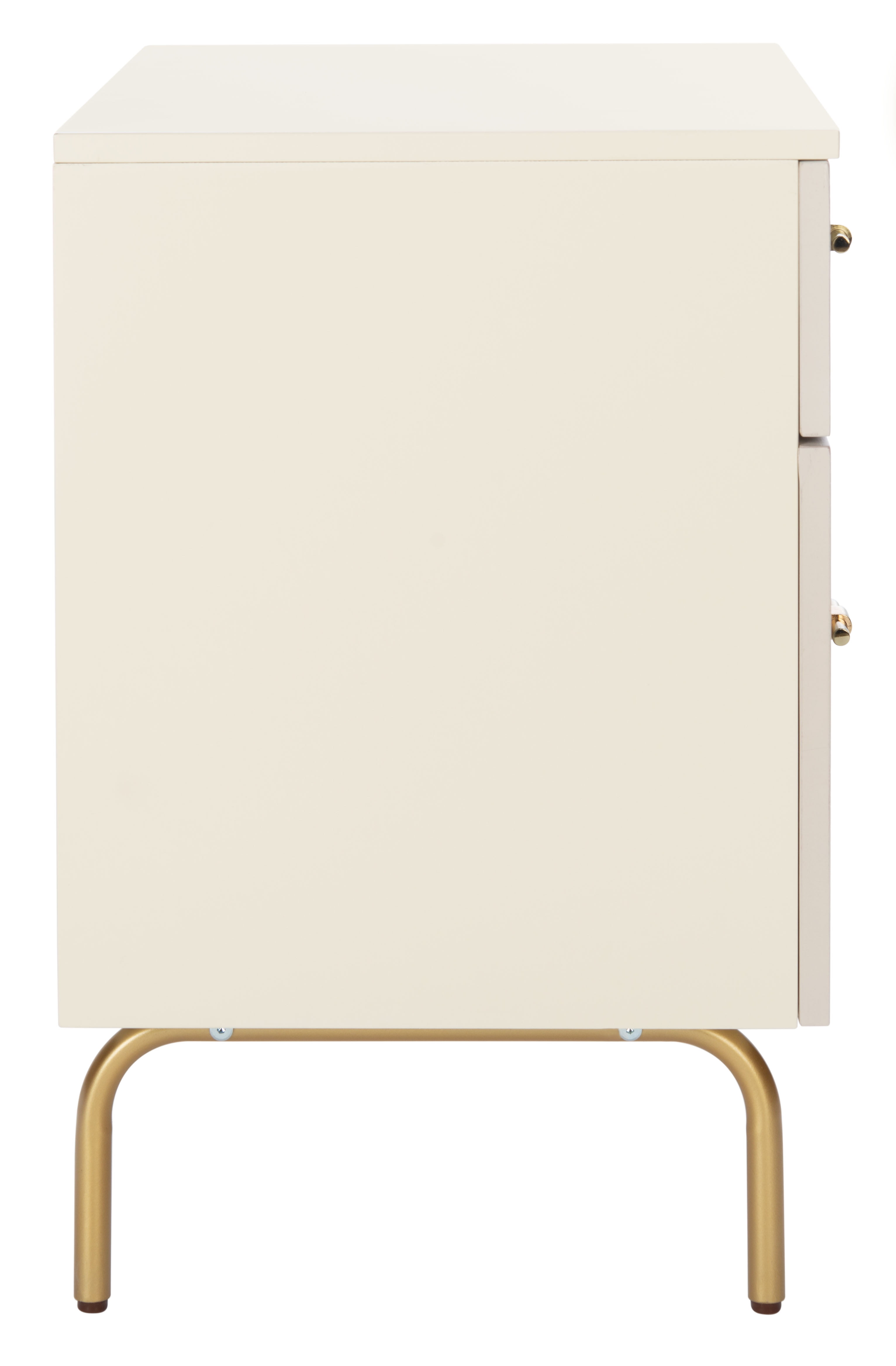 SAFAVIEH Genevieve Mid-Century 2 Drawer Nightstand, Cream/White Washed