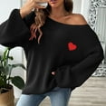 thumbnail image 2 of Women's Solid Color Sweater Tops Shirts Blouses Round Neck Long Sleeve Loose Fit Pullover Soft Warm Knit Casual Daily Wear Work Office Loungewear Versatile Layering | CSEONE,Black L, 2 of 9