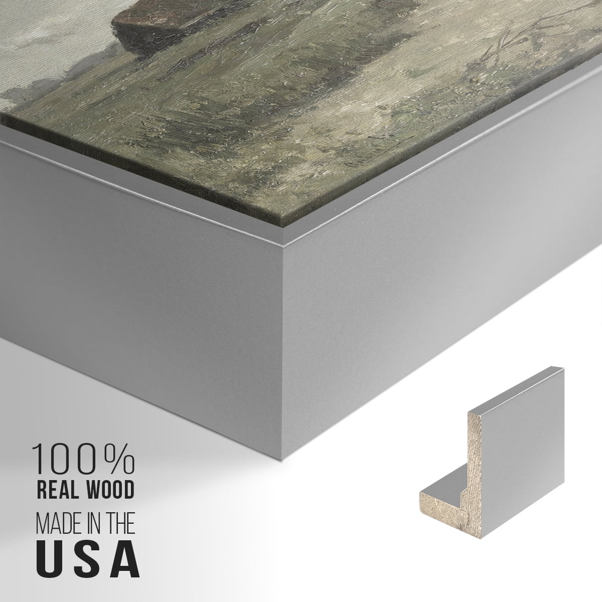 Vintage Landscape-CDI By Wexford Home Framed in Silver Wood Gallery Wrapped Canvas 17 in. x 25 in.