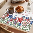 thumbnail image 3 of Independence Day Placemats Set of 4 4th of July Red Blue Stars Patriotic Place Mats Indoor Wipeable Table Mats Washable Cloth Dining Table Placemats for Kitchen Holiday Party Home Decor 13x19 Inch, 3 of 9