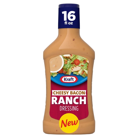 Kraft Cheesy Bacon Ranch Dressing, 16 fl oz Bottle, for Salads and Dipping, Made with Real Buttermilk