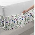 thumbnail image 2 of Thistle Bed Skirt, Summer Wildflowers as Cornflower Willow Branch and Bell in Aquarelle Style Print, Elastic Bedskirt Dust Ruffle Wrap Around for Bedding Decor, 4 Sizes, Multicolor, by Ambesonne, 2 of 2