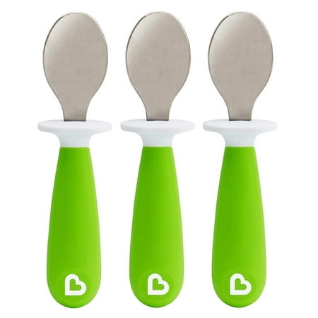 Munchkin - Raise Toddler Spoons Set, Green 3 Piece Set