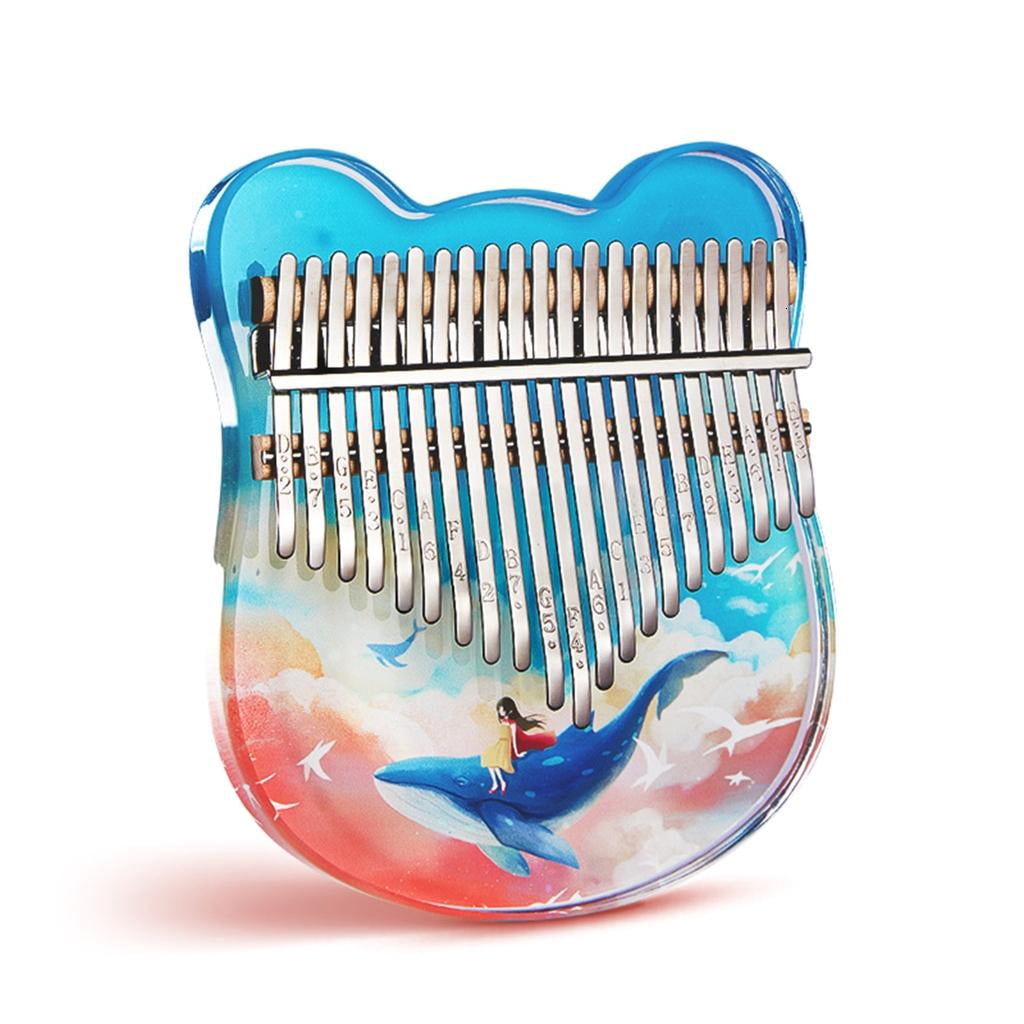 Yihuala Thumb Piano Kalimba Instrument 17/21 Keys Acrylic Finger Piano Musical Instruments with Tuning for Beginner