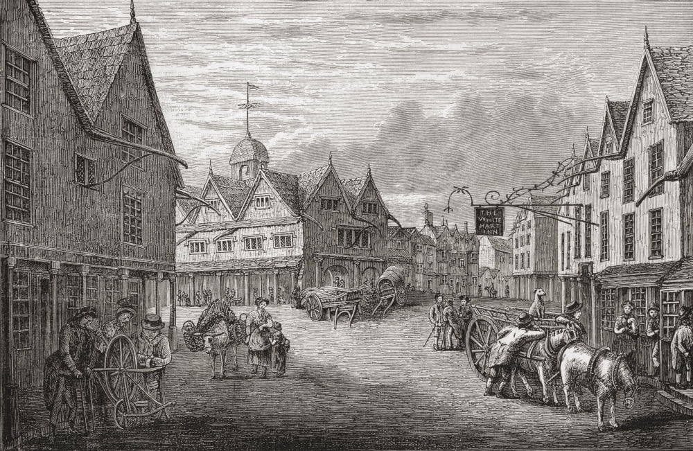 Tetbury Market Place Gloucestershire England As It Was In The 18Th
