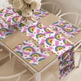 thumbnail image 2 of Ambesonne Pride Day Table Runner & Placemats, Vivid Pixel LGBT Theme, Placemat 4 pcs + Runner 16"x72", Blue Violet Yellow, 2 of 2