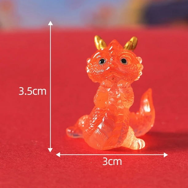 Minifigura de dragón bonita, adorno del año 2024 del dragón, microadornos para paisajismo, casa de muñecas, juguete en miniatura, regalos de Año Nuevo, 1 ud.