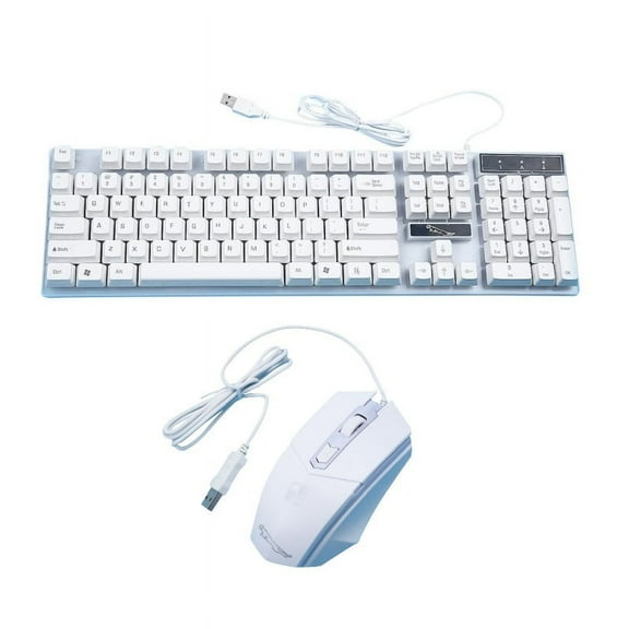 Wired USB Lighting Mechanical Feel Rainbow Gaming Keyboard Mouse Set For PS4/PS3/Xbox One LED Multi-Colored Changing Backlight Mouse