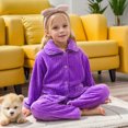 thumbnail image 2 of Gibobby Toddler Baby Girl Clothes 1T 2T 3T 4T 5T Fall Winter Outfits Contrast Color Long Sleeve Sweatshirt + Pants Sets(12-14 Years,Purple), 2 of 4