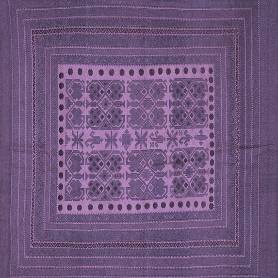 Ahgly Company Indoor Square Southwestern Blue Country Area Rugs, 8' Square