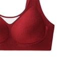 thumbnail image 3 of MGDXOX Wireless Everyday Bra for Women Seamless Wide Strap Comfortable No Underwire Push Up Full Coverage Bras Wine L, 3 of 4