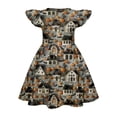 thumbnail image 3 of Dresses For Girls Halloween Pumpkin Pattern Round Neck Flowy Sundress Fall Casual Halloween Wear for Girls Ages 6–14, 3 of 4