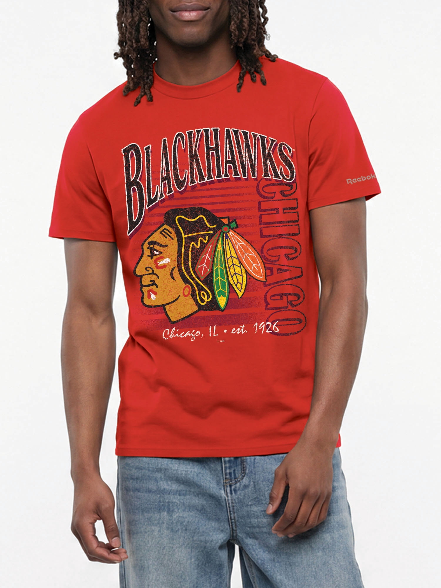 Chicago Blackhawks Reebok Mens Crew Neck Short Sleeve T-Shirt