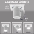 thumbnail image 3 of LUXRITE 1-Head Adjustable Recessed LED Light, 5CCT, 3W, 200LM, 355 Rotation & 80 Tilt, Dimmable, IC Rated, ETL 4 Pack, 3 of 7