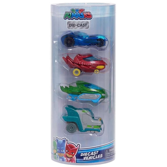 Disney Junior PJ Masks Cat-Car, Gekko-Mobile, Owl Glider, Romeo's Lab Diecast Vehicle 4-Pack