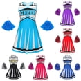 thumbnail image 2 of Girl's Outfits 2-Piece Cheerleading Performance Set Black Soft Breathable Lightweight Stretchy Casual Two Piece Outfit, 2 of 6