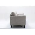 thumbnail image 5 of Damian Light Gray Woven Fabric Sofa with Solid Wood Legs and Accent Pillows, 5 of 5