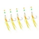 thumbnail image 4 of 5x Candillas de pesca marina múltiples ganchos con suministros de pesca de plumas con perlas luminosas Cebos señuelos para agua salada de agua dulce amarillo, 4 of 8