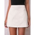 thumbnail image 4 of Jupe-pantalon à Fermeture Éclair devant à Fente Latérale Double pour Femmes, Short Doublé Mode, Blanc, M, 4 of 9