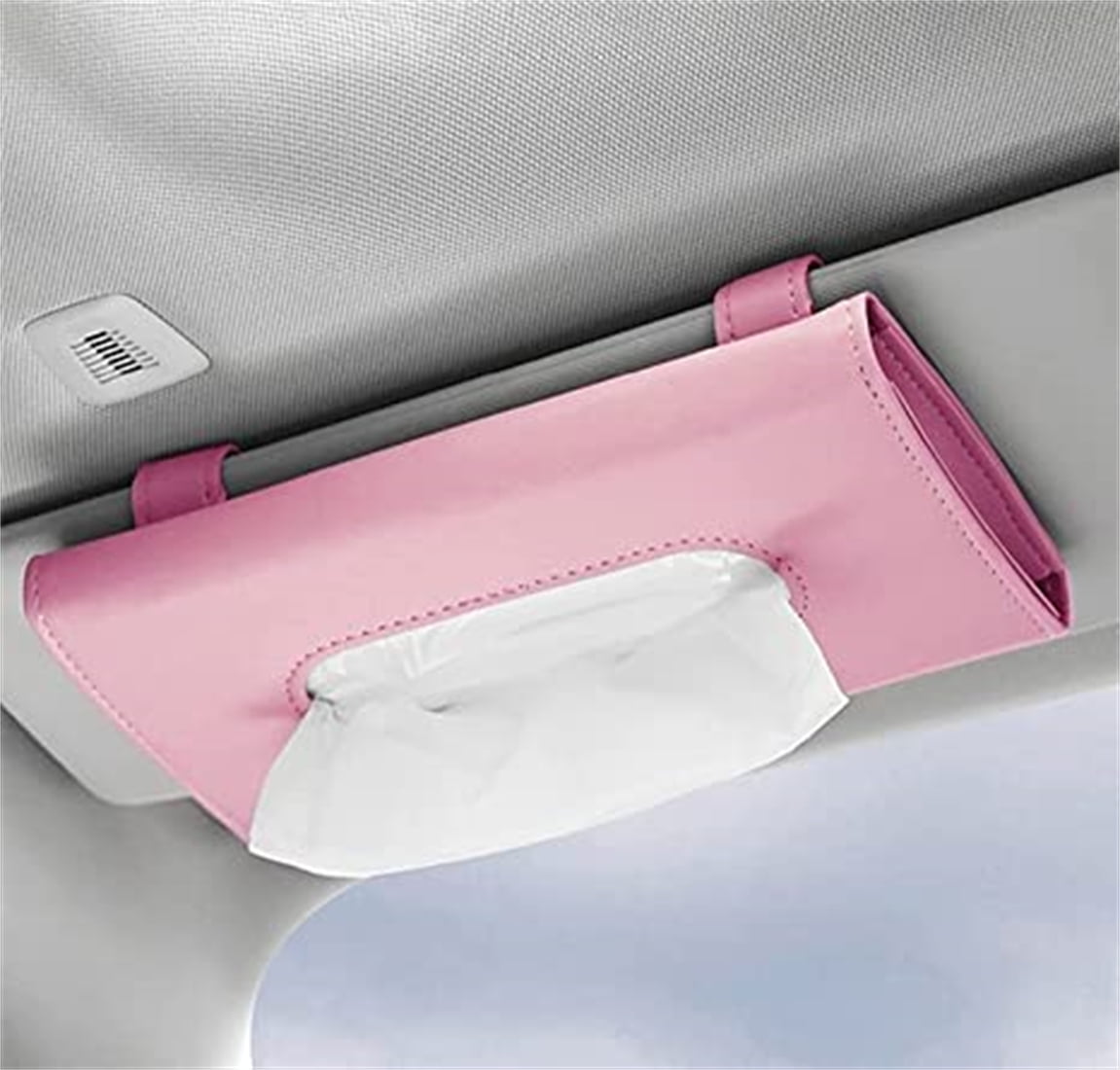 Pink Car Tissue Holder,Tissue Mask Holder for Car, with a Bag Tissue