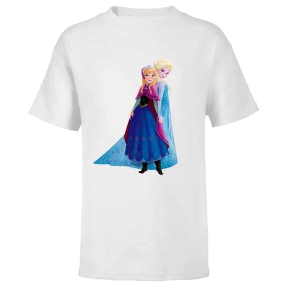 Disney Frozen Elsa and Anna Sisters T-Shirt - Short Sleeve T-Shirt for Kids - Customized-White