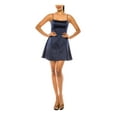thumbnail image 1 of B DARLIN Womens Navy Zippered Adjustable Spaghetti Strap Square Neck Mini Party Fit + Flare Dress 9\10, 1 of 3