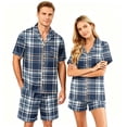 thumbnail image 2 of VV AVEORS Christmas Silk Pajamas For Men And Women Plaid Couples Pajamas Sets Long Short Sleeve Sleepwear Button Down Loungewear Pjs Sets White XL, 2 of 6