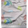 thumbnail image 1 of Soimoi Gray Poly Georgette Fabric Clouds & Tree Christmas Print Fabric by Yard 52 Inch Wide, 1 of 3