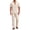 CreamyWhite, variant on Men 2 Piece Set Linen Outfit Casual Short Sleeve Button Down Shirt and Linen Pants