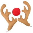 thumbnail image 3 of Adornos navideños de astas y nariz de reno para coche, accesorio festivo de uso generalizado Caqui, 3 of 6