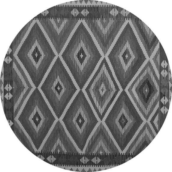 Ahgly Company Indoor Round Oriental Gray Traditional Area Rugs, 3' Round