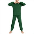thumbnail image 2 of Cethrio Girls 2 Piece Pajama Sets, Comfy Crew Neck Long Sleeve Girls' Sleepwear Loungewear Green Size 14, 2 of 7