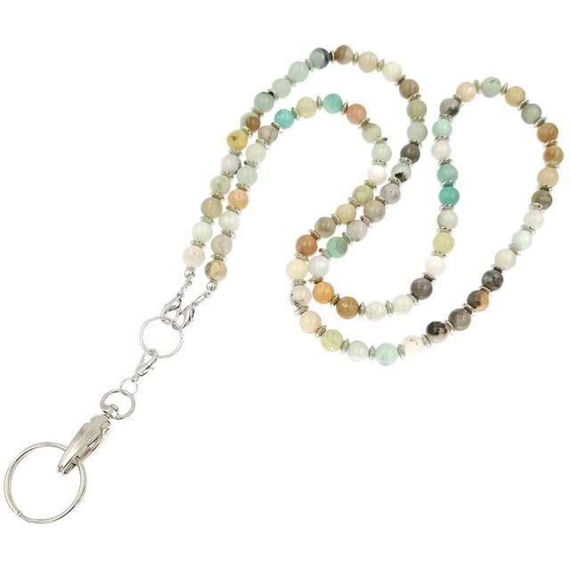 Lanyards for ID Badges, with Rubber Stoppers for Eyeglass Chain, Beaded Lanyard Eyeglass Chains for Women Lanyard for Keys A