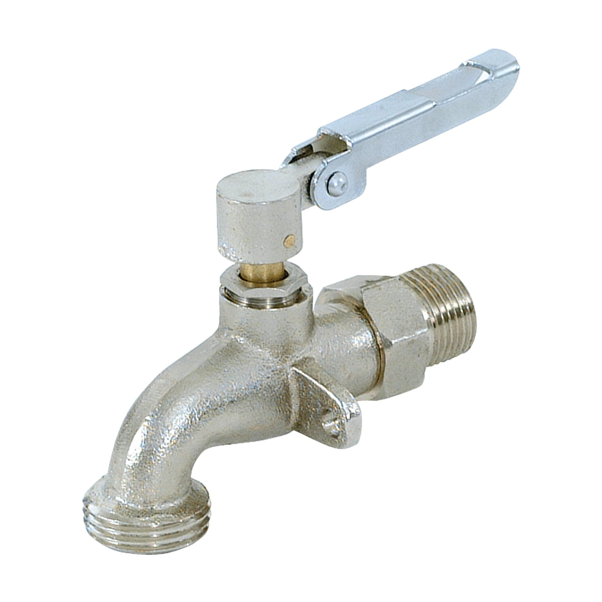 EZFLO 20182 Lock Lever Hose Bibb Fittings, 1/2 inch MIP, NickelPlated