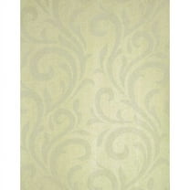 Brewster Damask Green Star Unpasted Non Woven Wallpaper, 20.5-in by 33-ft, 56.4 sq. ft.