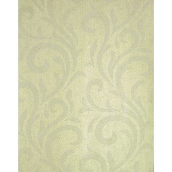Brewster Damask Green Star Unpasted Non Woven Wallpaper, 20.5-in by 33-ft, 56.4 sq. ft.