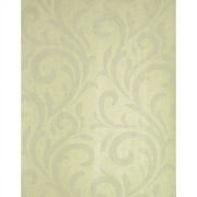Brewster Damask Green Star Unpasted Non Woven Wallpaper, 20.5-in by 33-ft, 56.4 sq. ft.