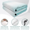 thumbnail image 4 of Twin XL Quilt Set 68''x98'', Teal Ombre Lightweight Bedspread Coverlet Set with 2 Pillow Shams, Turquoise White Gradient Modern Abstract Art Breathable All Season Quilt Bedding for Dorm/Guest Room, 4 of 9