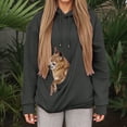 thumbnail image 2 of mgoYE Cat Dog Pouch Hoodie for Women Pet Carrier Kangaroo Pouch Sweatshirts with Large Pocket Pullover Sharpa Warm Shirt(Dark Gray,2XL), 2 of 6