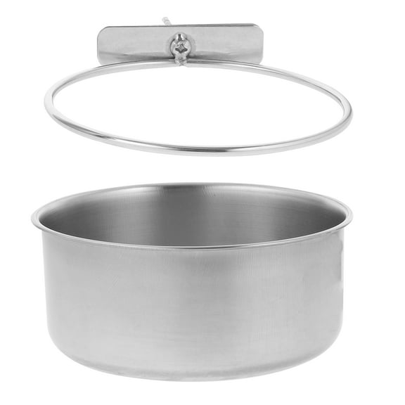 LEORX Hanging Dog Bowls Stainless Steel Food and Water Holding Round Bowl 1Pack