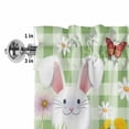 thumbnail image 4 of Easter Bunny Rod Pocket Curtain Valance, Spring Easter Eggs Floral Sage Green Plaid Farmhouse Window Valance for Living Room, Bedroom, Kitchen 54"W x 18"L, 4 of 9
