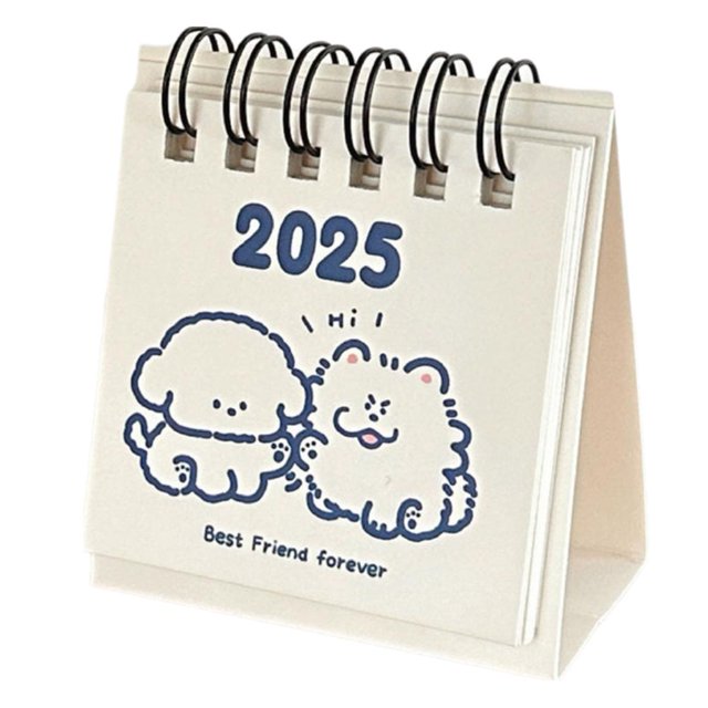 Mini Calendario de escritorio bonito, adornos pequeños decorativos de escritorio de oficina de 12 meses, S6D3, 2025