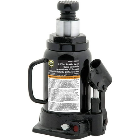 Omega 10205B Black Hydraulic Bottle Jack, 20 Ton Capacity