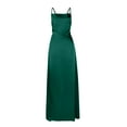 thumbnail image 4 of WTOBBY Women Summer Backless Long Satin Dress Cowl Neck Cross Spaghetti Strap Party Gown for Formal Evening Events and Special Occasions,Green M, 4 of 5