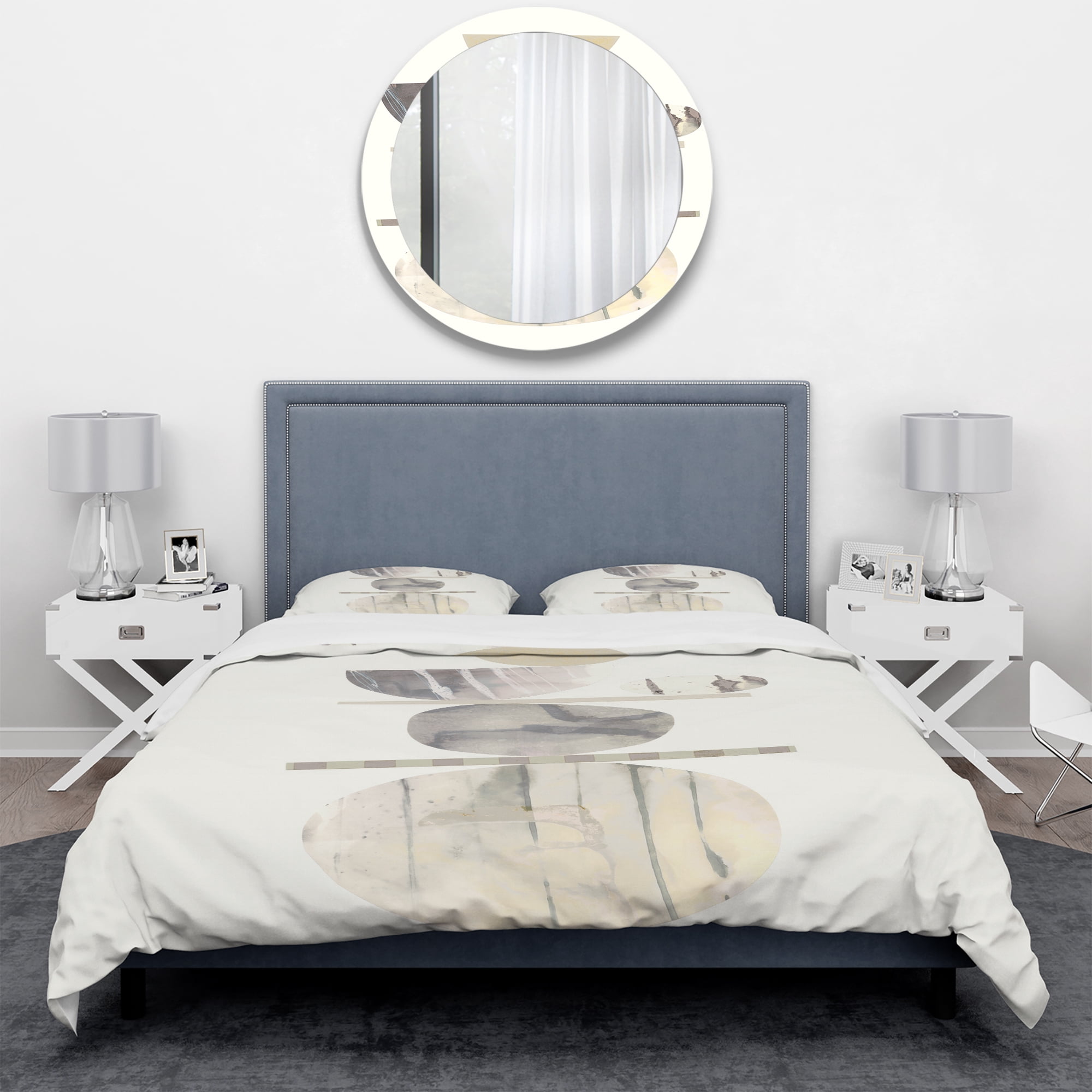 Designart 'Geometric Balance Neutral II' Geometric Duvet Cover Set