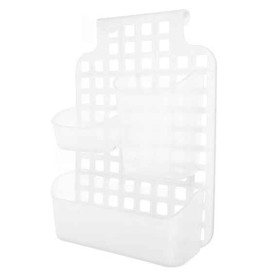 Fovewise Over Cabinet Door Organizer Double Layer Shower Hanging Basket No Drill Bathroom Storage Wall Mounted Shower Organizer White