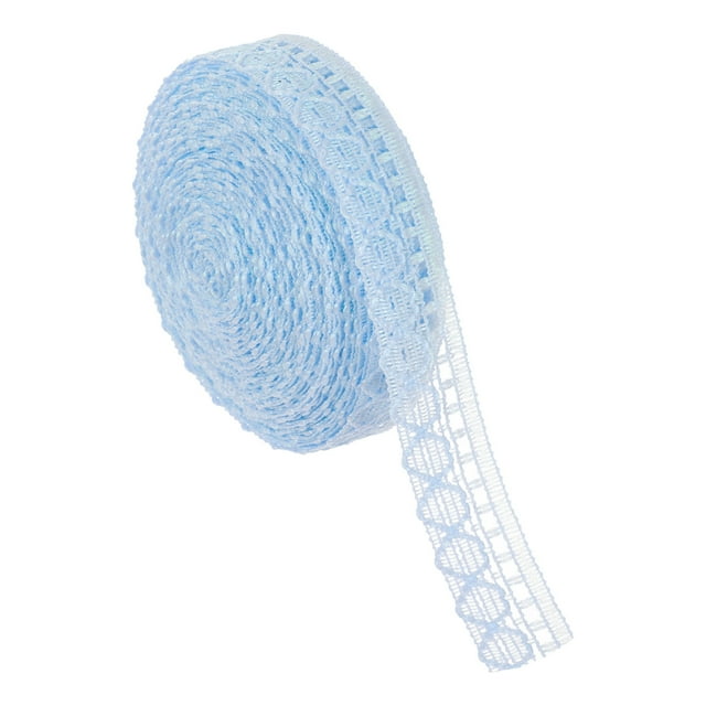 Unique Bargains Lace Trim, 10 Yards 1/2 Inch Vintage Lace Ribbons for Craft Package Decoration Wedding Headbands Light Blue