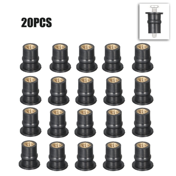 Tuercas de pozo de goma M5 Tuerca de eje de parabrisas de motocicleta métrica de 5 mm