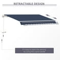 thumbnail image 4 of 10' x 8' Retractable Awning, Patio Awnings, Sunshade Shelter w/ Manual Crank Handle, UV & Water-Resistant Fabric and Aluminum Frame for Deck, Balcony, Yard, Blue, 4 of 9