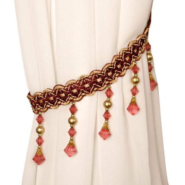 New Curtain Tiebacks Acrylic Bead Curtain Buckle Roman Style Curtain Strap for Window Curtain